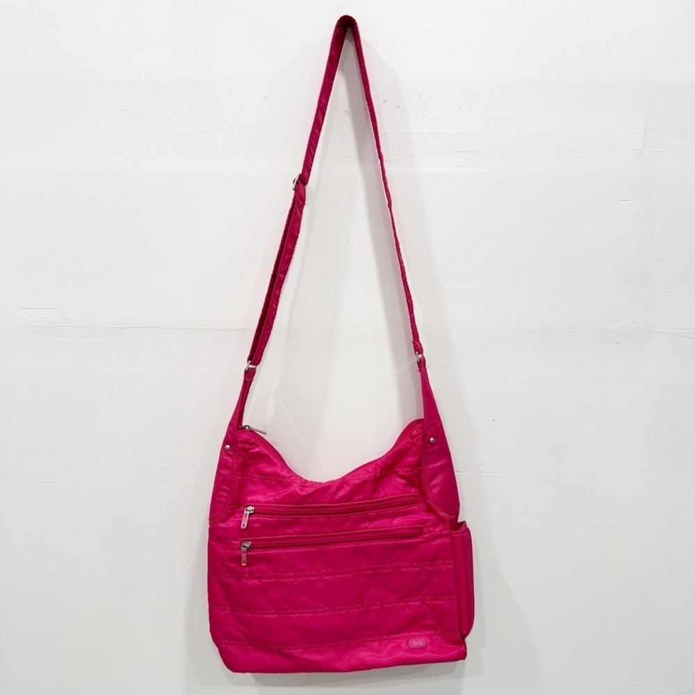 Lug Raspberry Pink Large Cable Car Shoulder Bag Crossbody Travel